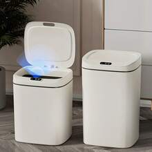 LOVEWE 1-Piece Smart Trash Can (Motion Sensor Auto Open/Close), Odor-Proof & Quiet For Kitchen/Bathroom - 1 miếng - màu trắng - 4,23 gallon - Xem 1