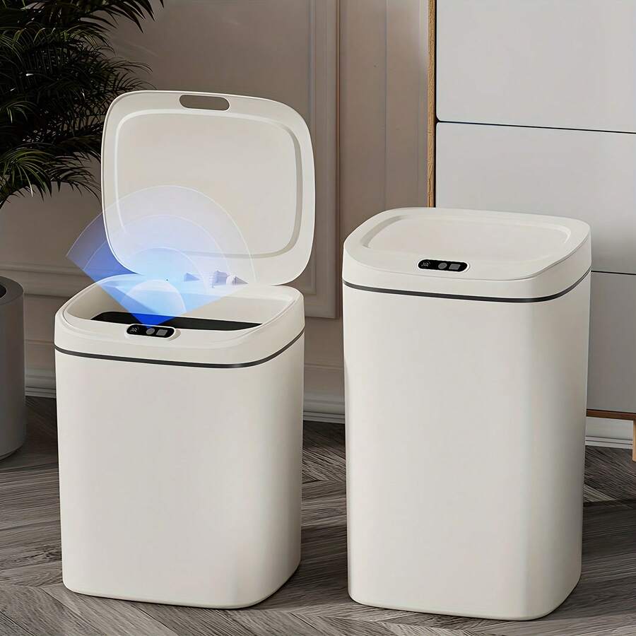 LOVEWE 1-Piece Smart Trash Can (Motion Sensor Auto Open/Close), Odor-Proof & Quiet For Kitchen/Bathroom - 1 miếng - màu trắng - 4,23 gallon - Xem 1
