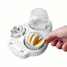 1 pieza Cortador de huevos manual de uso pesado, triturador y picador - Herramienta de corte de huevos multifuncional con cuchilla redonda para omelettes, ensaladas, desayunos - Ideal para el hogar y la cocina comercial, accesorio de preparación culinaria de fácil limpieza, diseño ergonómico, construcción resistente