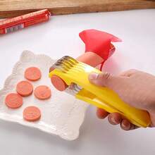 Rebanador de Plátano y Cortador de Salchichas, Utensilio de Acero Inoxidable para Ensaladas de Frutas - Plateado - Ver 8