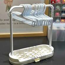 11/10 piezas Juego de mini perchas para Labubu, Estante de ropa para muñecas de 17 cm con ensamblaje modular, Mueble de casa de muñecas de plástico blanco Kawaii, Organizador de ropa mini para estante de ropa de muñecas - Para armario de BJD/muñecas, Accesorios de fotografía de juguetes, Exhibición de cosplay, Decoración de habitación Kawaii, Regalo de cumpleaños para coleccionistas