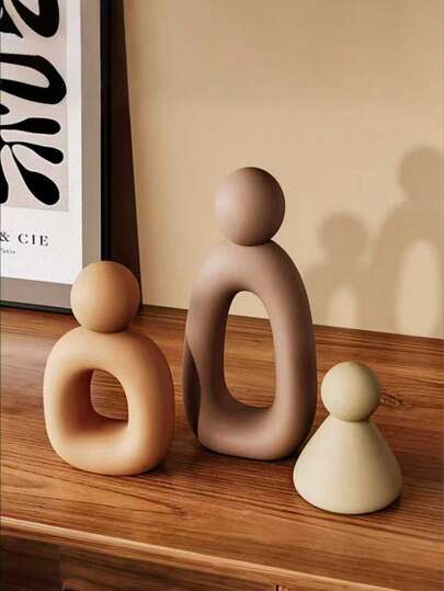 1pc Modern Abstract Geometric Sculpture Set, Home Decor, Office Decoration, Living Room & Bedroom Decor, Anniversary, Valentine's Day & Other Holiday Gift