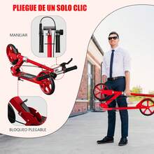 Scooter Freno  Para Ninos Y Adultos Plegable - Rojo - Ver 4