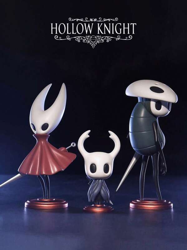 3PCS/Set -Hornet & Little Hollow Knight & Quirrel [Hollow Knight]Game Character PVC Figure Collectible Decorative Toy For Car/Desk/Home Decor PVC Figurine Statue Or Gifts/Collectible Gift, Decorative Item Suitable For Garden Decoration