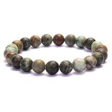 1pc 6mm, 8mm, 10mm Natural Stone Beaded Bracelet, Agate, Sparkling Stone, African Turquoise, Etc. Healing Stone Bracelet, Layerable Boho Style Fashion Jewelry For Women