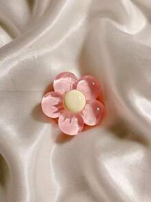 1 pieza Soporte de teléfono minimalista con decoración de flor de color caramelo transparente