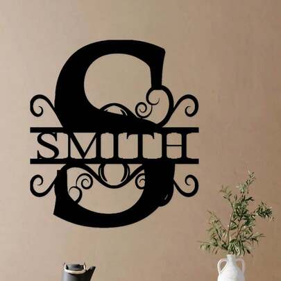 Metal Family Name And Monogram Signs - Personalized Gifts And Metal Wall Art, Ambiance-Enhancing Metal Gate Signs For Room, Storefront, Or Home, Gifts For Families, Weddings, And Homeowners