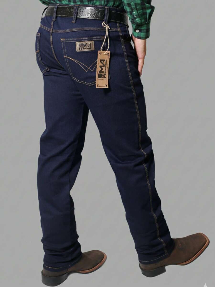 Men's Country Jeans Reinforced For Rodeo To Wear With Boots With Elastane - Màu xanh ngọc - Xem 1