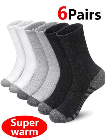 6Pairs New Running Socks, Durable, Suitable For Outdoor Sports Men's And Women's Socks, Autumn And Winter Men's Long Socks,Halloween,Christmas Gifts