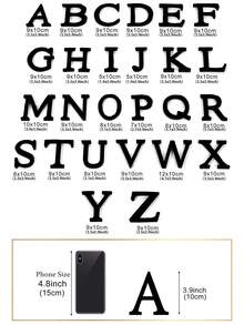 10/20厘米亚克力镜面墙贴，自带可移除字母：A-Z - 亚克力镜面层（带保护膜）+ 1厘米厚粘性泡沫背衬。双层设计营造3D效果；单层使用则呈现简约轮廓。非常适合定制姓名牌、办公室励志标语等。 - 黑色 - 查看 5