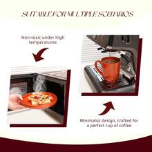 HomeVss Eur-Nordic Shape Raising Rim 20pc Dinnerware Set, Shiny Glaze Orange With Speckle Effect - 珊瑚橙 - 查看 6