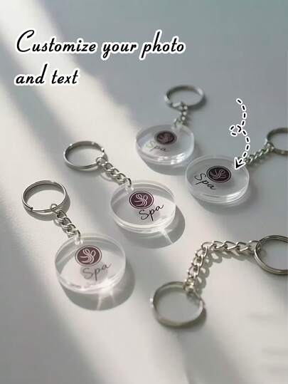 Personalized Color Photo Keychain,Custom Round-Shaped Transparent Personalized Pendant Gift, Stainless Steel And Acrylic Material Pendant,Suitable For Bags And Suitcases - Personalized Holiday Gifts For Fathers Or Boyfriends Or Couples,DIY Accessories, Keychains, DIY Accessories, Holiday Gift Cards, Accessories Car Accessories Bag Charm School Cute Goth Y2k,Ideal Gifts For Him,Ideal Gifts For Her Back To School