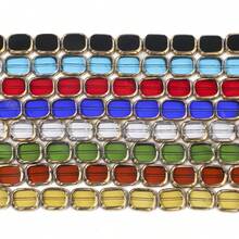 10x12mm Rectangle Glass Beads 1strand For Bracelet Necklace Beading Strung Accessories