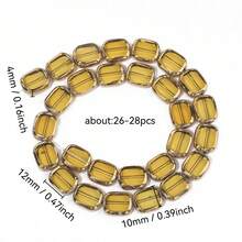 10x12mm Rectangle Glass Beads 1strand For Bracelet Necklace Beading Strung Accessories