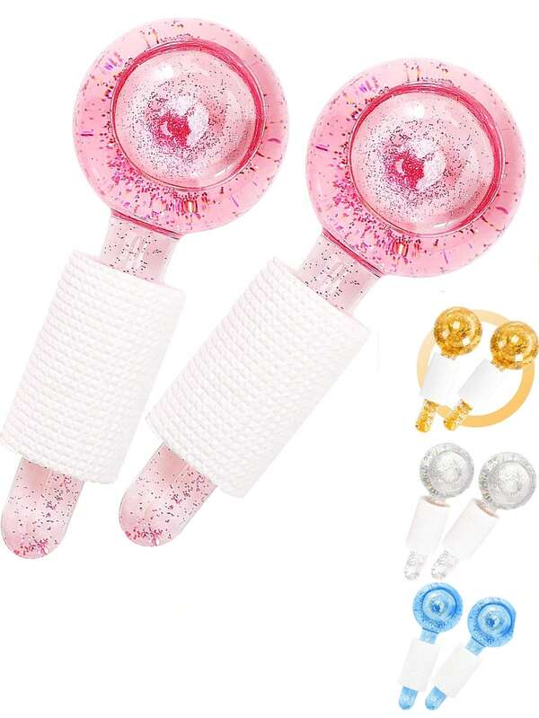 1/2 piezas Globos de hielo para faciales, rodillo de bolas de vidrio frío, varitas crioterapéuticas Globos faciales para rostro, cuello y ojos, regalo para el cuidado de la mujer, belleza, productos de cuidado de la piel, spa, autocuidado, herramientas de cuidado de la piel, cuidado facial, suministros para esteticistas, masaje, herramienta de masaje facial, rodillo facial, rodillo de hielo, rodillo facial de hielo