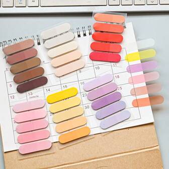 100 Pieces, 1 Type Of Gradient Transparent Index Sticky Note, School Supplies, Student School Textbooks, Project Record Marking Stickers, PET Plastic Material, Office Classification Materials, Marking Paper, For Use