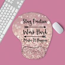 Pink Sand Glitter Mouse Pad With Wrist Rest, Ergonomic Mouse Pad With Wrist Support, Comfortable Mouse Pad With Smooth Wrist Rest, Suitable For Non-Slip Base, Computer, Laptop, Office And Home - Multicolor - View 6