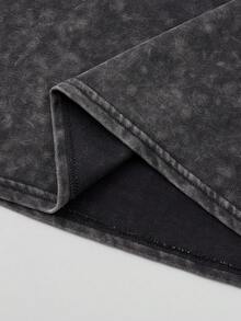 Shwiy 男士街头休闲水洗无袖上衣，复古拉面印花，修身卡通字母简约时尚休闲风 - 黑色 - 查看 6