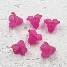 50pcs 10*14mm Transparent Frosted Acrylic Beads Morning Glory Shape Bead Caps Loose Spacer Beads For DIY Jewelry Making Necklace Bracelet - màu xanh lá - Xem 5