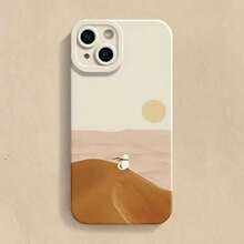 Ocean Mountains Desert Sunset Scenery Phone Case 16 Pro 15 14 13 12 11 XS X XR 8 Plus 16e 13 12 Soft Cover