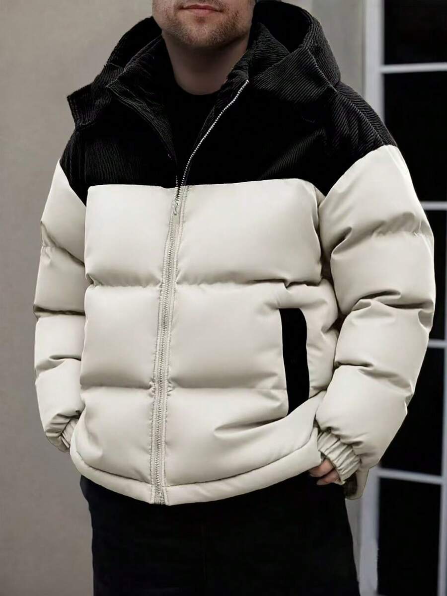 男士新款加厚保暖休闲连帽羽绒服