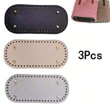 1Pc/2/3/4Pcs Oval PU Leather Bag Bottom Pad - Faux Leather Pad, Pre-Punched Holes, For Reinforcing Handbags And Wallets, Also Suitable For Crochet Projects - Multicolor - View 39