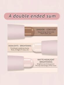 NOVO 二合一高光修容棒，哑光亮肤塑脸，鼻影，遮瑕膏 - 02#自然色 - 查看 6