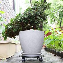 Heavy Duty Iron Round Plant Stand With Caster Wheels - Multifunctional Mobile Planter Rack And Garden Tool Storage Organizer - Easy Moving 360° Swivel Caster Plant Stand