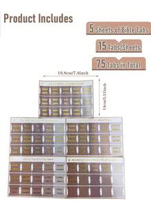 1 Set (5 Pcs) Gold Foil Embossed Large Font Bible Index Tabs - Khaki Embossed Gold Bible Book Tabs With Book Titles And Chapter/Verse Numbers - Durable Study Guide For Men & Women, Navigation Tool For Personal Or Group Bible Study, Elegant Gold Foil Embossed Design Enhances Visibility, Suitable For Daily Office And Bible Study Meetings, Scripture Marking Symbols, Church Members, Religious Scholars - Multicolor - View 11