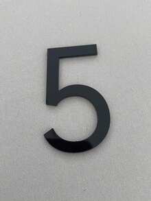 OUTANA 1片黑色现代亚克力自粘可移除镜面墙贴，带门牌号码，防潮易清洁，无需电源。适用于客厅、浴室、家庭办公室、墙面、商店、酒店和办公空间。可装饰花园围栏、邮箱、门牌号码、储物柜和序列号标识。可用作3D艺术贴纸、门牌号码、花园装饰和门牌。