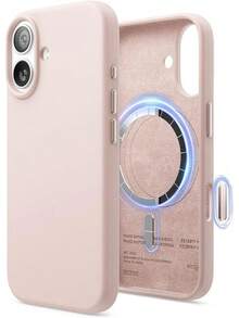 elago Funda Magnética de Silicona para iPhone 17 Pro MAX 6,9'' - Compatible con MagSafe, Silicona Líquida Premium, Funda Protectora, Antigolpes, Perfil Delgado (Azul Cielo) - Rosa Palo - Ver 12
