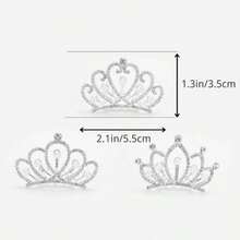 Mini Crowns Pearl Tiaras Mini Tiara Headband Rhinestone Princess Hair Accessories Tiny Crown Hair Clip Small Tiara Crown Headband For Women Birthday Party Halloween Wedding Doll Decor 3pcs - 如圖 - 查看 8