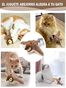 Juguetes para gatos Pájaro aleteo (sin volar) Juguete interactivo para gatitos recargable por USB activado por tacto Juguetes de ejercicio para gatos Juguetes para mascotas Pájaro realista interactivo que no puede volar