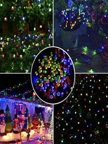 Solar String Lights, Home Lighting Christmas Decorative Lights, 5m/7m/12m/22m 20/50/100/200 LEDS Green Wire Fairy Starry String Lights,Solar Christmas Lights 8 Lighting Modes, Solar Lights Oudoor Waterproof For Tree Patio Yard Garden Christmas Parties Indoor Outdoor Xmas Tree Wedding Party Decoration - Black - View 12