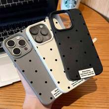 Black Wave Poin Lichee Pattern Silicone Phone Case 16 12 13 14 15 Pro 16 15 14 Plus Shockproof Bumper Cover Case