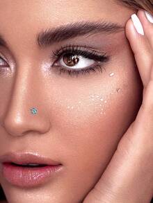 12 PCS Nose Rings Stud L Shape Nose Rings Cubic Zirconia Butterfly Flower Eye Moon Crown Heart Lightning Shape Nose Studs Piercing Jewelry For Women Men 20G Silver Tone