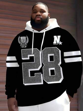 Sudadera con capucha a rayas de talla grande ZhuYa de estilo deportivo casual #28 - Ajuste holgado de ropa de calle con bolsillo canguro de manga larga, chaqueta casual de calle para exteriores