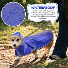 Reflective Dog Raincoat - Waterproof Dog Rain Jacket, Lightweight Dog Rain Coats For Dog Walking - Blue - View 5