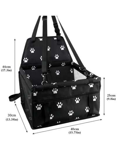 Asiento Elevador para Perro y Gato, con Correa de  y Bolsillo con Cremallera (Impresión en Blanco y Negro)