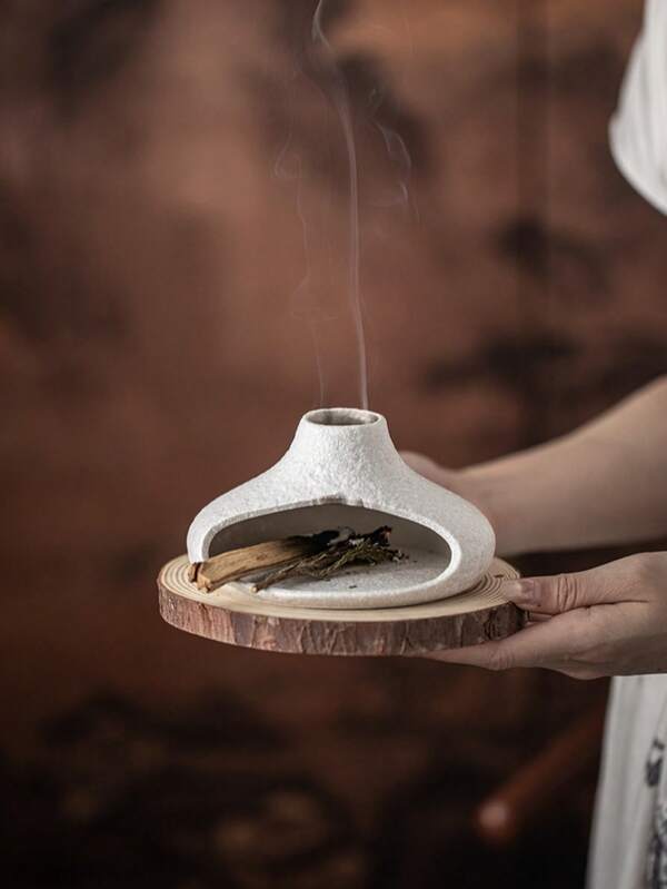 1pc Miniature Chimney Incense Burner, Ceramic Fragrance Diffuser Decor With Sage Scent, High-End Aesthetic