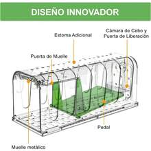 GuDoQi Trampa para Ratones, Juego de 2, Trampas Ratas para Interiores Sin Matar, Reutilizable, Fácil de Limpiar y Instalar, para Cocina, Jardín, Hogar, Oficinas, Campos, Verde - Verde - Ver 4
