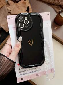 Pulsera de corazón de oro negro