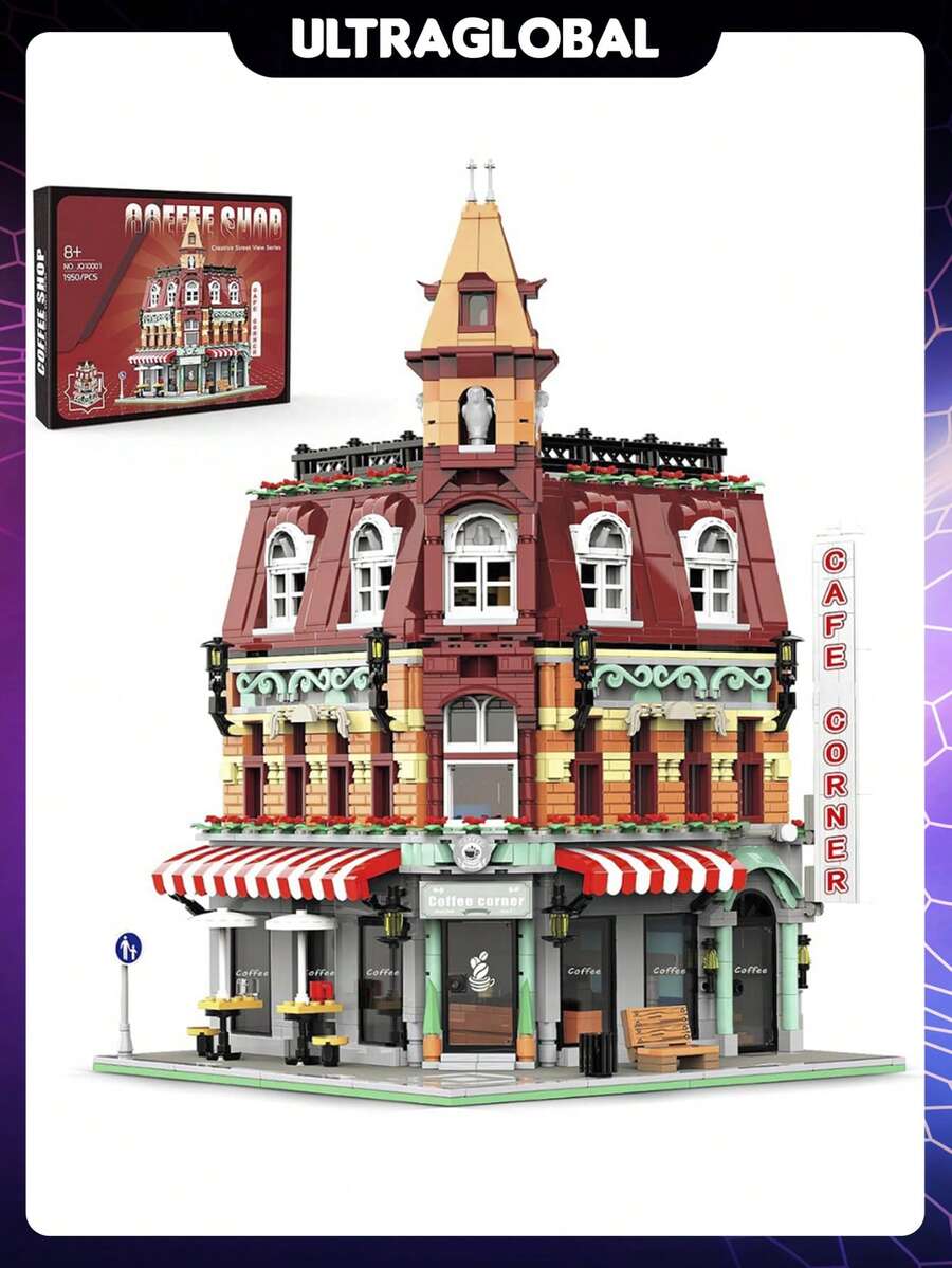 Retro Urban Cafe Building Block 1950 Pieces Decoration Educational Toy For Children Teens Adults Construction Set - Nhiều màu - Xem 1