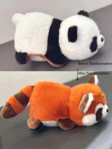 1 件 20 厘米/7.87 英寸熊猫变身浣熊翻滚毛绒玩偶，柔软毛绒逼真浣熊玩偶，可爱卡通毛绒玩偶，熊猫毛绒玩偶，送给家人和朋友的礼物，家居装饰，沙发配件，礼物