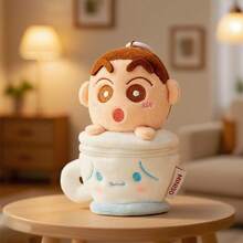 Miniso CINNAMOROLL X CRAYON SHINCHAN Series Crayon Shin-Chan Tea Cup Coin Purse Hanging Ornament - Soft Plush Material, Adorable Shin-Chan Lying On Tea Cup Design, Exquisite Details(1 PC) - Multicolor - View 5