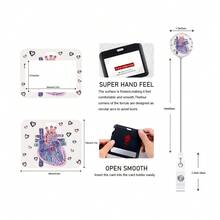 Soporte giratorio desmontable y resistente para tarjeta de identificación - Diseño médico y de salud - Material de plástico duradero, adecuado para enfermeras, maestros, estudiantes y profesionales de oficina - Albaricoque - Ver 2