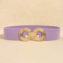 1 Peça Cinto Elástico com Fivela de Metal da Moda, Decoração para Vestido e Camisa no Verão, Escola no Outono, Outono, Halloween - Roxo - Visão 11