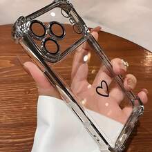 1 件奢华时尚防震心形相机镜头保护手机壳，适用于 Apple 6/7/8/X/XS/XR/11/12/13/14/15/16/16E/17/17PM、Galaxy S22/23/24/25/S24 FE/S25 EDGE、A04/05/06/A14/A15/A16/A24/A25/A34、Redmi Note 7/8/9/10/11/12/13、Redmi 9/10/12/13C