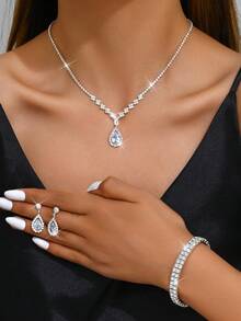 新娘首饰套装 - 项链和耳环