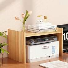 Desktop Bookshelf Wood Tiered Storage Organiser Wooden Bookcase A213 Wood